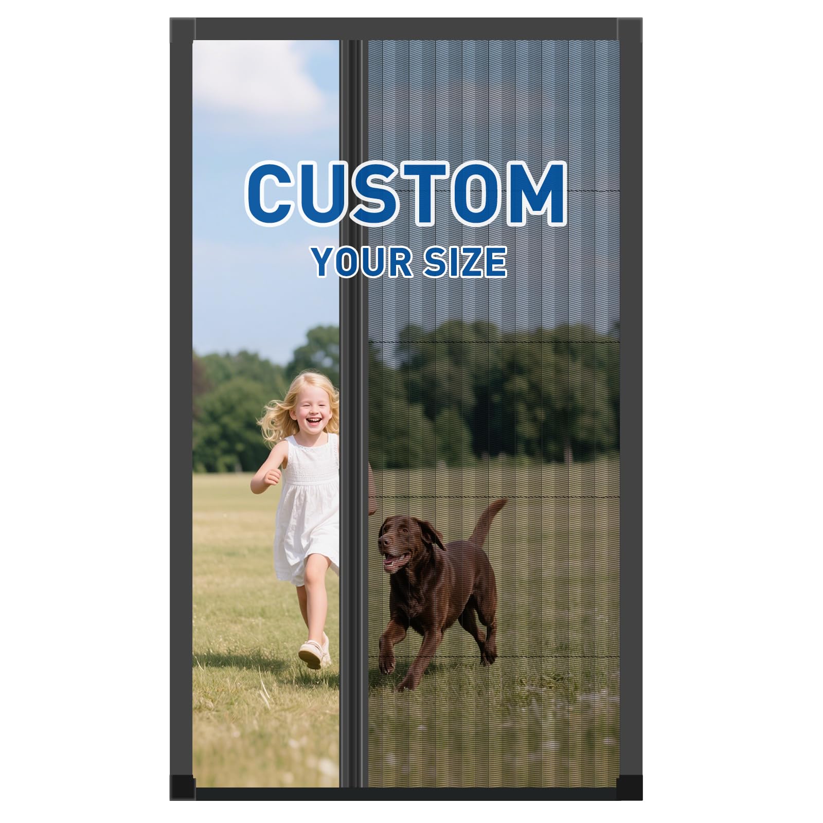 MAGZO Retractable Screen Door, Thick Aluminum Frame with Invisible